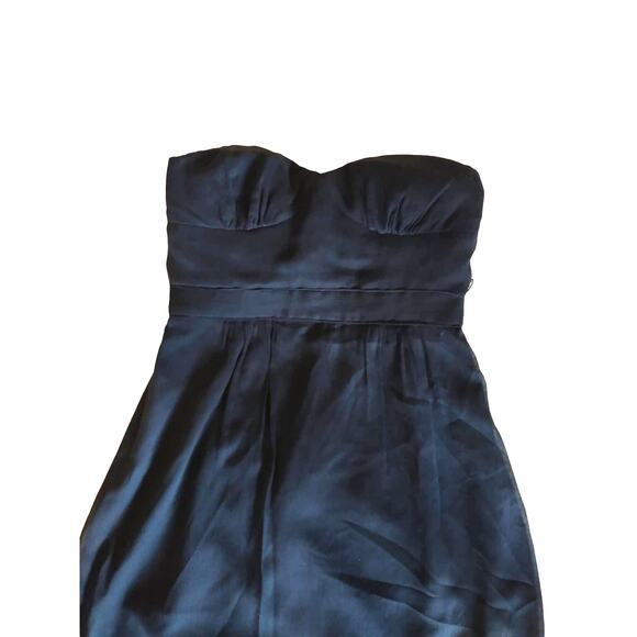 J. Crew Women's Dress Sweetheart Neckline 100% Silk Navy Size 4 Formal Romantic - Picture 15 of 16